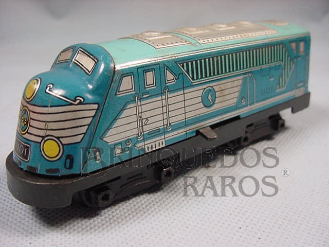 Brinquedo antigo Locomotiva diesel Ferrorama azul Década de 1960