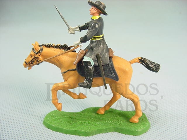 Brinquedo antigo Comandante da União a Cavalo com Sabre Década de 1960