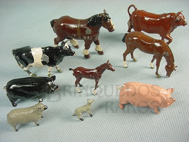 Brinquedo antigo Animais domésticos diversos Farms Série Década de 1930
