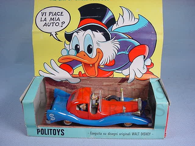 Brinquedo antigo Le Auto di Paperon de Paperoni Carro do Tio Patinhas Walt Disney Polistil Década de 1970