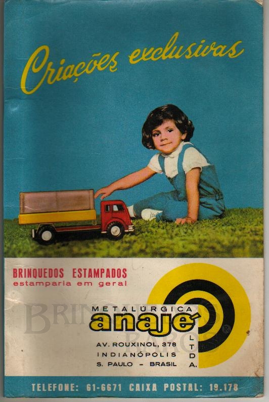 Brinquedo antigo Catálogo 1964 da Industria Metalúrgica Anagé, Brasil. 