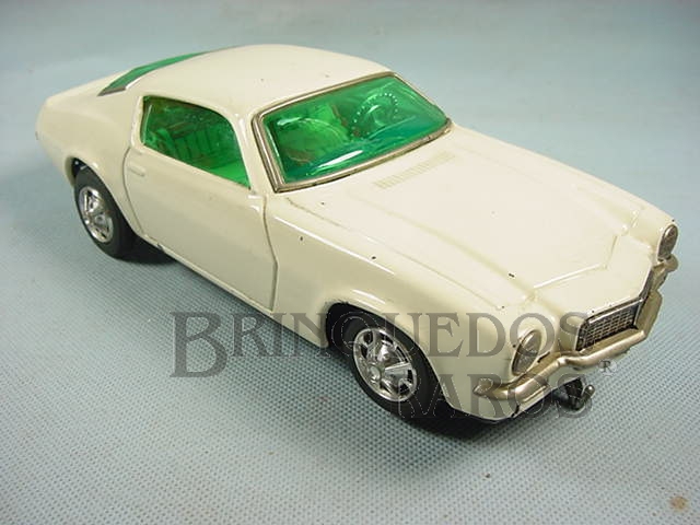 Brinquedo antigo Chevrolet Camaro Z28 branco Sistema Não Cai da Mesa 26,00 cm de comprimento Década de 1970
