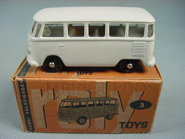 Brinquedo antigo Volkswagen Kombi com 7,00 cm de comprimento branca Década de 1960