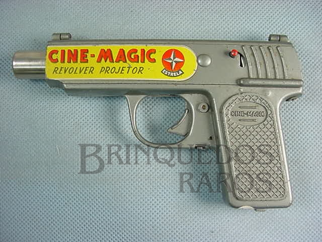 Brinquedo antigo Projetor Cine Magic completo com um filme Década de 1970