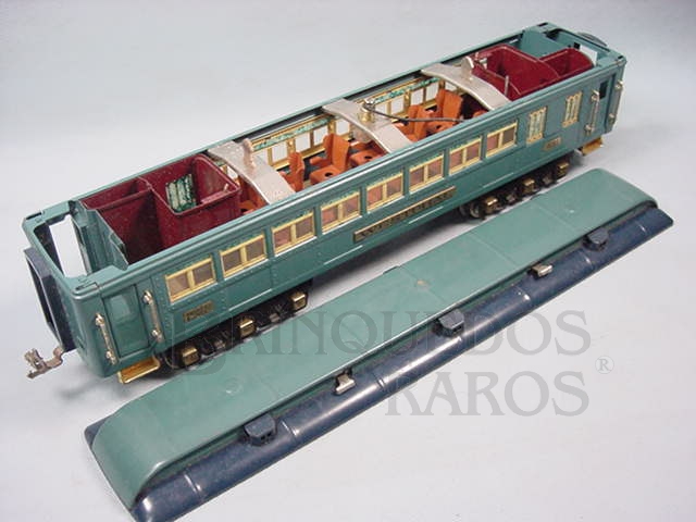 Brinquedo antigo Carro de Passageiros Westphal 421 Série Blue Comet Standard Gauge com detalhamento interno Ano 1933