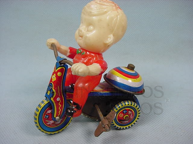 Brinquedo antigo Triciclo Boys Tricycle com 10,00 cm de altura Reprodução de brinquedo da Década de 1930 Década de 1970