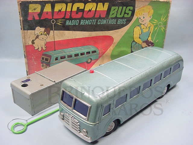 Brinquedo antigo Onibus Radicon Bus Primeiro Brinquedo com controle remoto sem fio Ano 1965