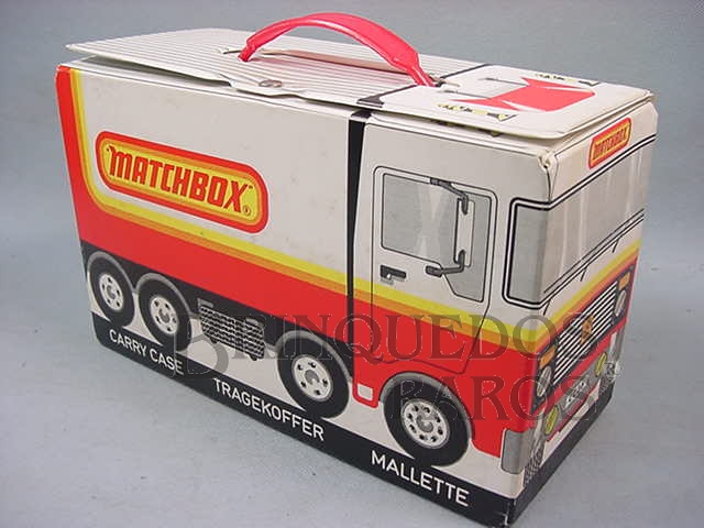 Brinquedo antigo Maleta Collector Case Superfast para 36 carros completa com engradados pretos Década de 1980
