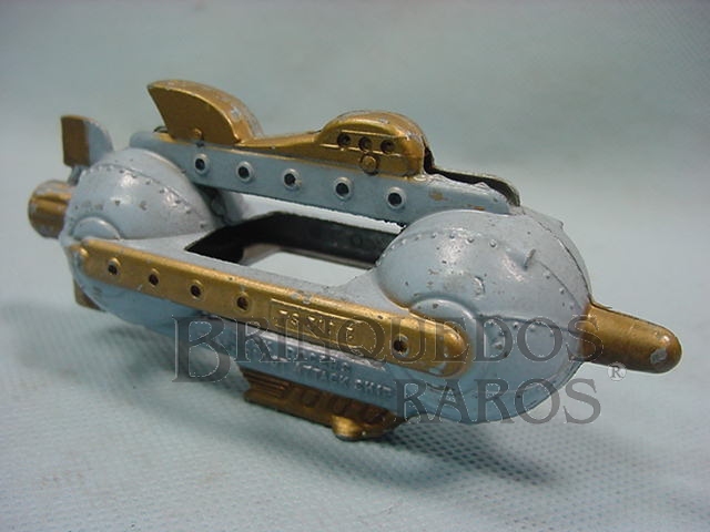 Brinquedo antigo Nave Espacial Flash Blast Attack Ship azul com 11,00 cm de comprimento Buck Rogers 25th Century Rocket Ships Ano 1937