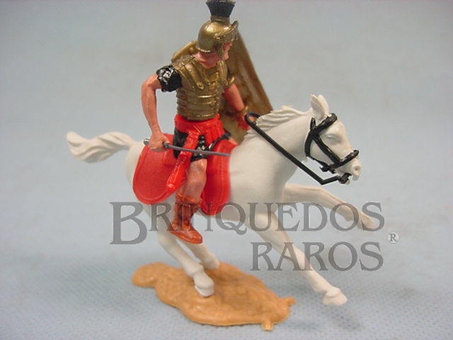 Brinquedo antigo Soldado Romano a cavalo com espada