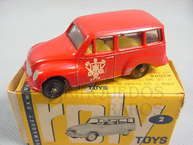 Brinquedo antigo DKW Vemag Vemaguete Bombeiro com 6,00 cm de comprimento Década de 1960