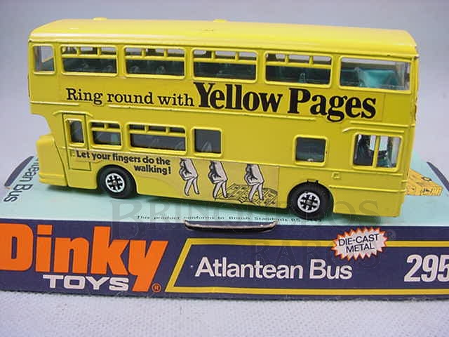 Brinquedo antigo Atlantean Bus Yellow Pages Década de 1970