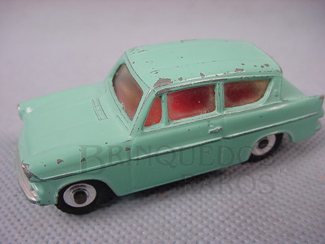 Brinquedo antigo Ford Anglia azul Década de 1950