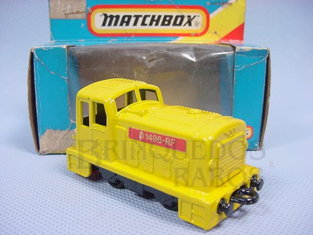 Brinquedo antigo Locomotiva Diesel Shunter Superfast amarelo Brazilian Matchbox Inbrima 1970