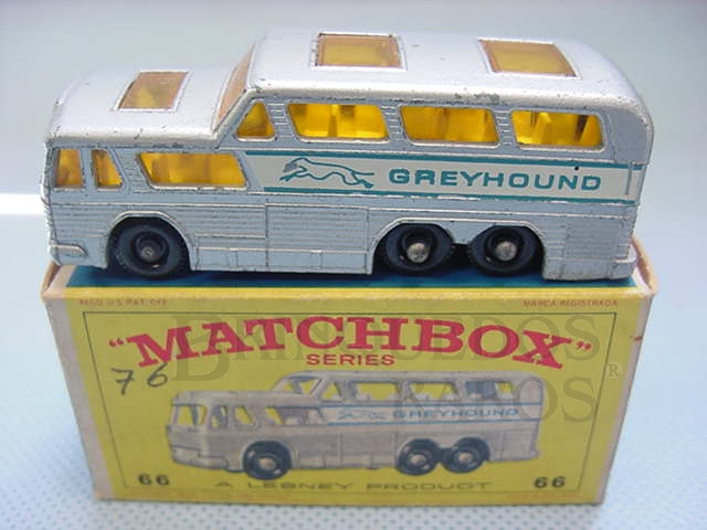 Brinquedo antigo Greyhound Bus black plastic Regular Wheels