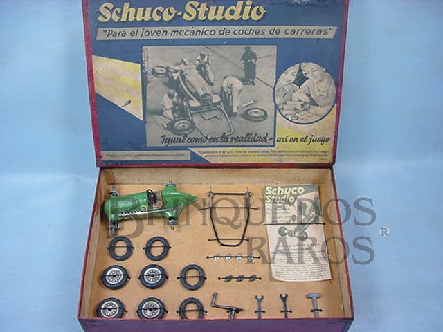 Brinquedo antigo Conjunto para montar um Carro de Corridas Schuco Studio 1050 Completo versão para o Mercado Espanhol Ano 1946 a 1947