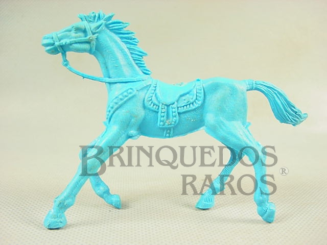 Brinquedo antigo Cavalo de Cowboy de plástico azul claro Década de 1980