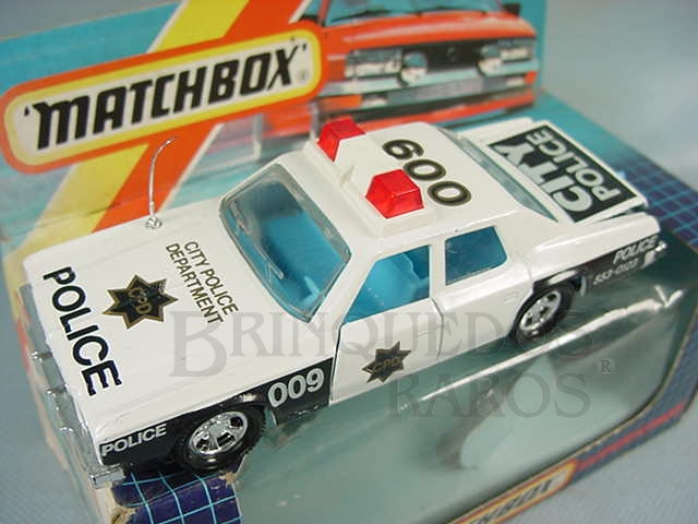 Brinquedo antigo Plymouth Gran Fury Police Car Série Super Kings
