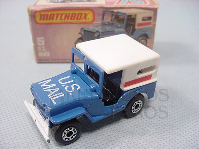 Brinquedo antigo Jeep Willys US Mail Truck Superfast