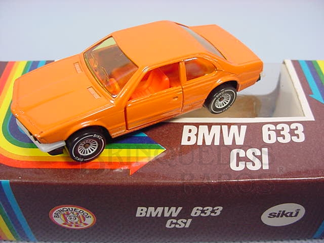 Brinquedo antigo BMW 633 CSI laranja Brasilianische Siku Alfema Década de 1980