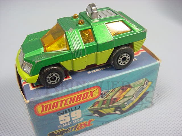 Brinquedo antigo Planet Scout Superfast verde metálico