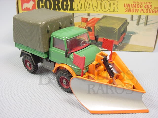 Brinquedo antigo Mercedes Benz Unimog with Snow Ploug Corgi Majors