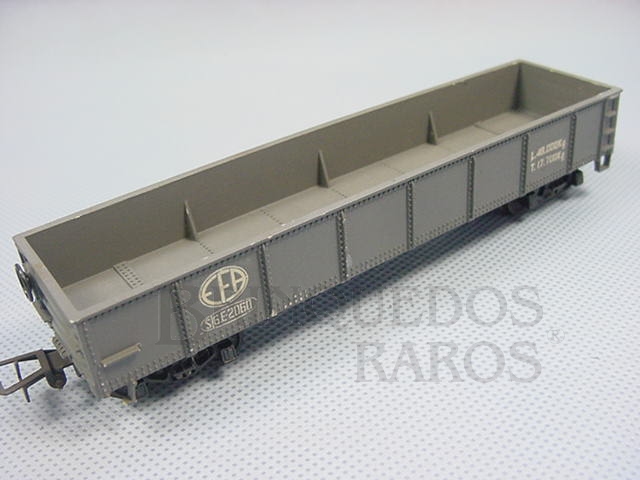 Brinquedo antigo Vagão Gôndola com dois trucks Estrada de Ferro Araraquarense Década de 1960