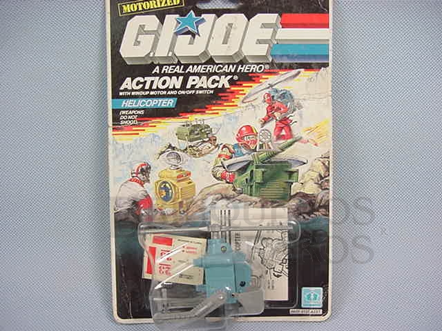 Brinquedo antigo Action Pack Helicopter completo lacrado Ano 1987