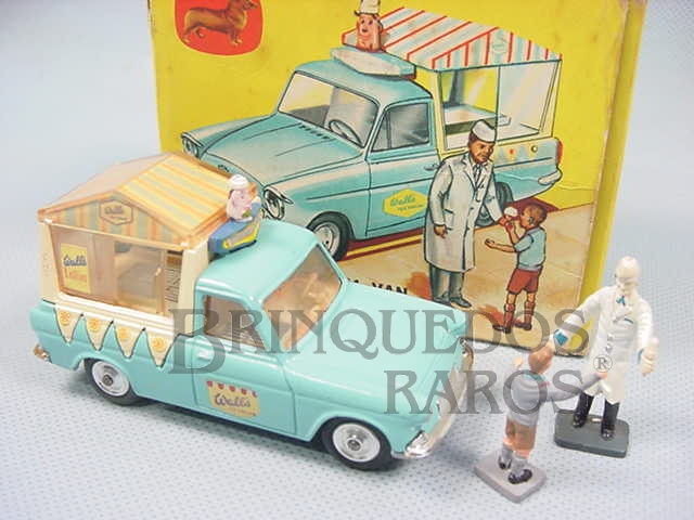 Brinquedo antigo Walls Ice Cream Van on Ford Thames Com duas Figuras.
