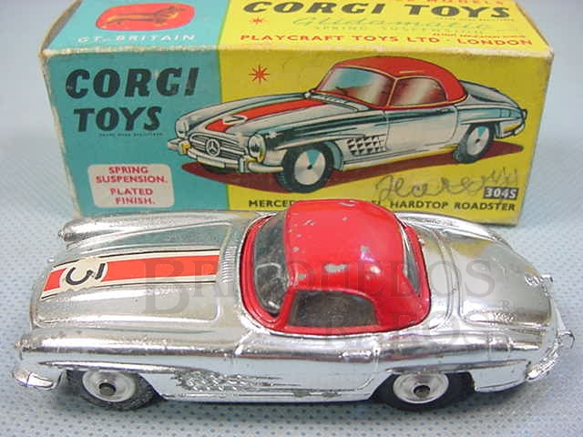 Brinquedo antigo Mercedes Benz 300 SL Hardtop Roadster Cromado Ano 1959
