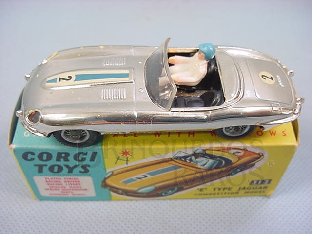 Brinquedo antigo Jaguar E Type Competition Model Cromado Ano 1966