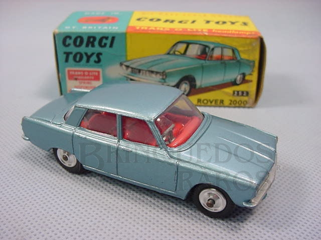 Brinquedo antigo Rover 2000 Série Trans-O-Lite acende os faróis dianteiros Ano 1965