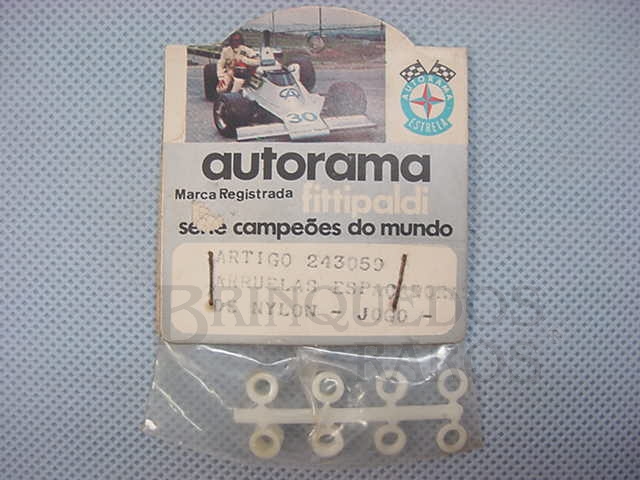 Brinquedo antigo Conjunto de arruelas espaçadoras de nylon Embalagem lacrada Década de 1970