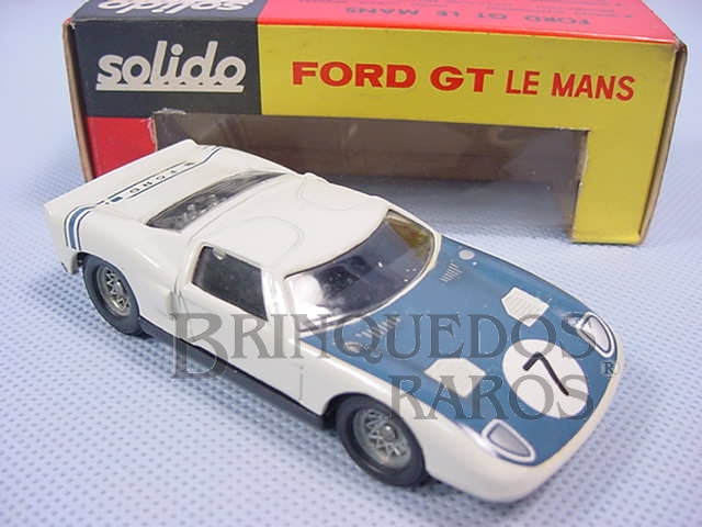 Brinquedo antigo Ford GT Le Mans azul e branco Fabricado pela Brosol Solido brésilienne Datado 3-1966