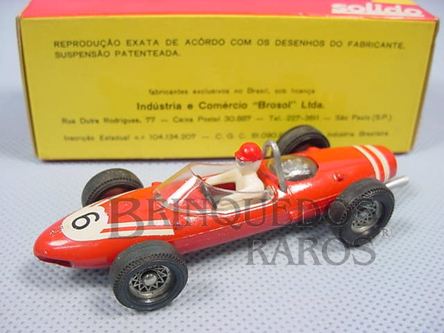 Brinquedo antigo Ferrari 156 Fórmula 1 Shark Nose Fabricada pela Brosol Solido brésilienne Década de 1970