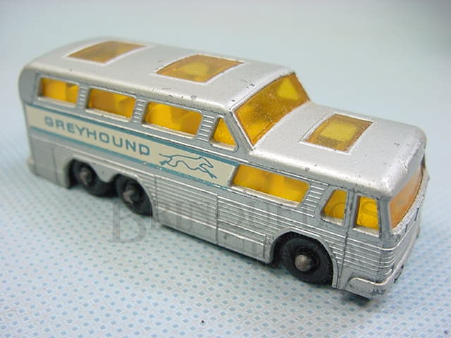 Brinquedo antigo Greyhound Bus black plastic Regular Wheels