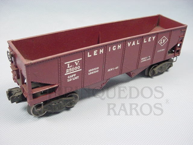 Brinquedo antigo Vagão 6456 Lehigh Valley Hopper maroom Ano 1954