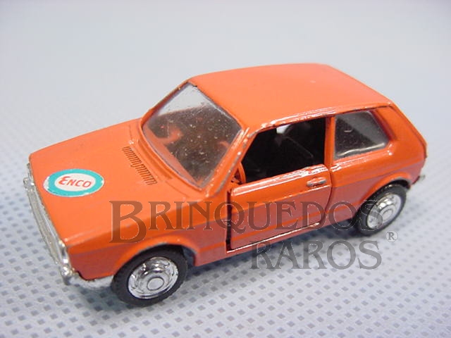 Brinquedo antigo Volkswagen Golf LS laranja Schuco Modell Brasilianische Schuco Rei 