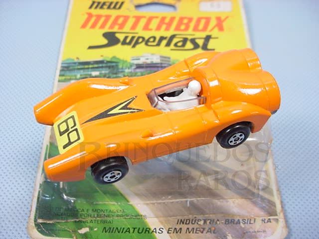 Brinquedo antigo Turbo Fury Rola-Matics laranja Brazilian Matchbox Inbrima Década de 1970 acompanha Blister original aberto