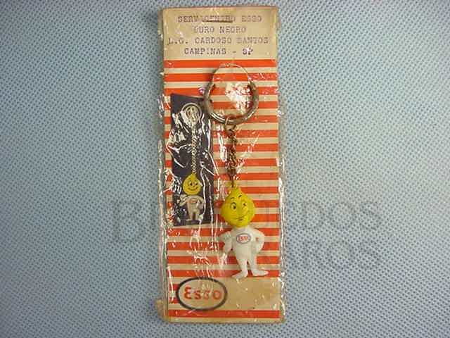 Brinquedo antigo Chaveiro da Gotinha da Esso Embalagem aberta Década de 1960
