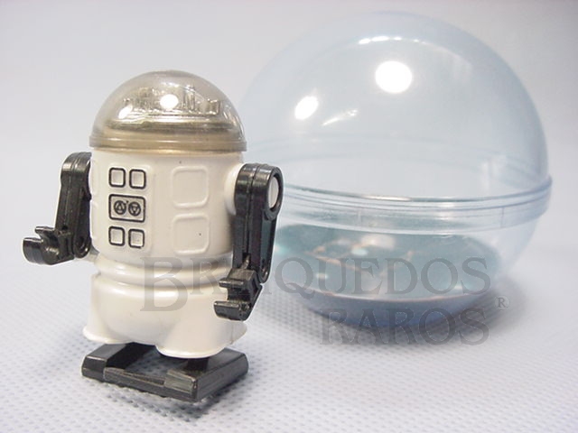 Brinquedo antigo Robozinho Roby Robot Trol branco com 5,00 cm de altura Década de 1980