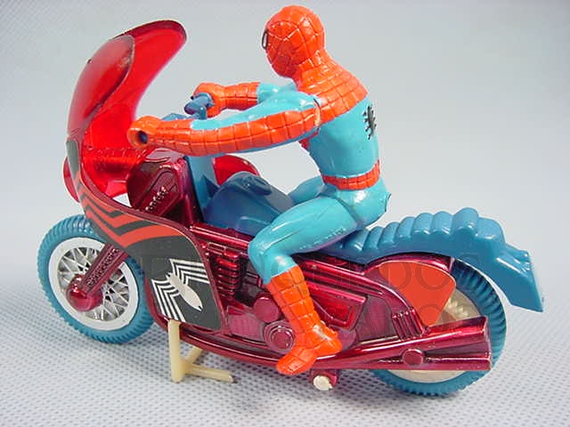 Brinquedo antigo Motocicleta do Homem Aranha Década de 1970