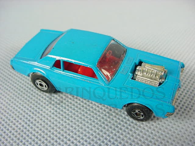 Brinquedo antigo Mercury Cougar Dragster Superfast azul Brazilian Matchbox Inbrima 1970