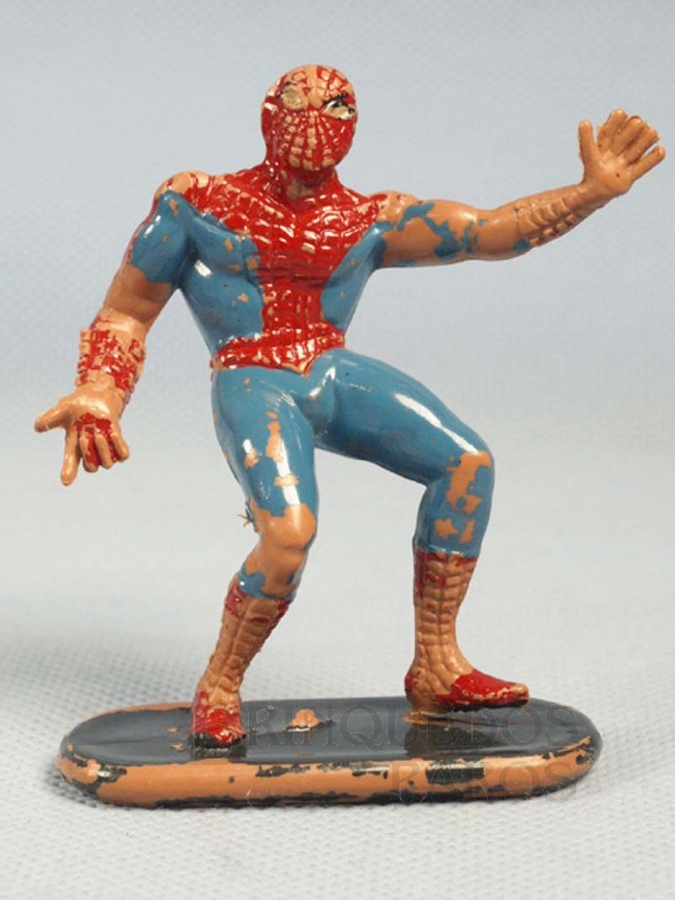 Brinquedo antigo Homem Aranha de plástico pintado Década de 1970 
