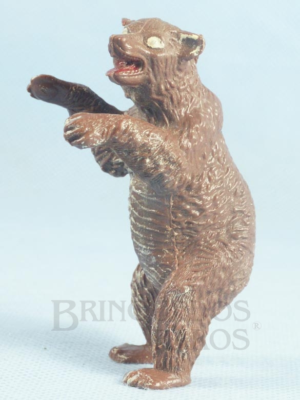 Brinquedo antigo Urso Marrom de pé Série Zoológico Década de 1960