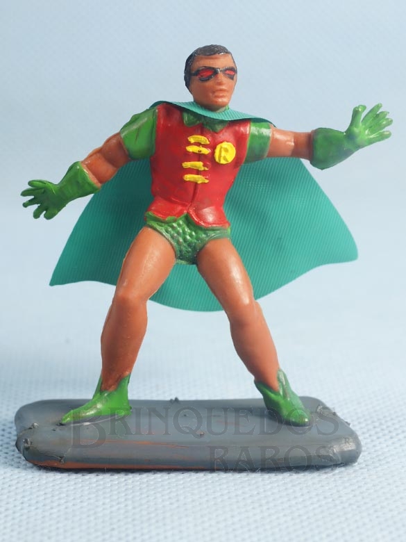 Brinquedo antigo Robin de plástico pintado Década de 1970