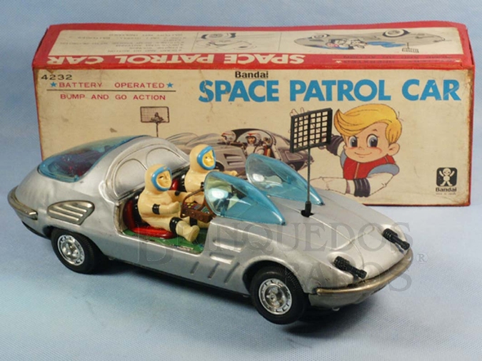Brinquedo antigo Carro espacial Space Jaguar Space Patrol Car Década de 1970