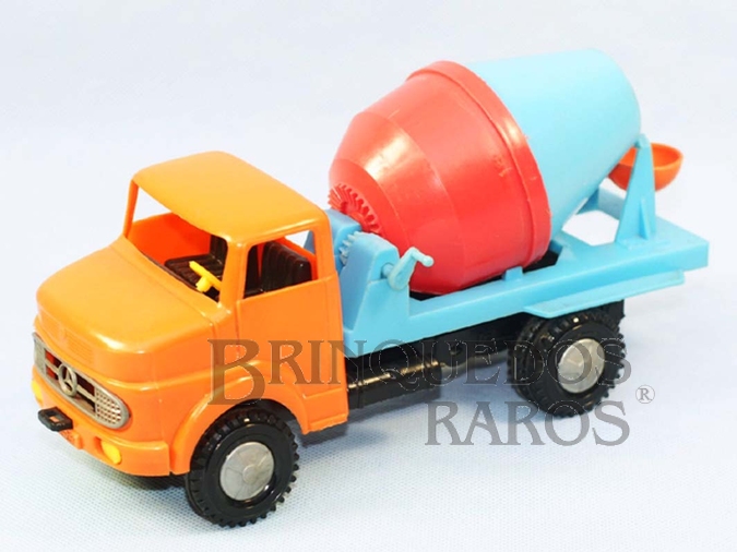 Brinquedo antigo Mercedes Benz 1513 betoneira com 26,00 cm de comprimento Década de 1980