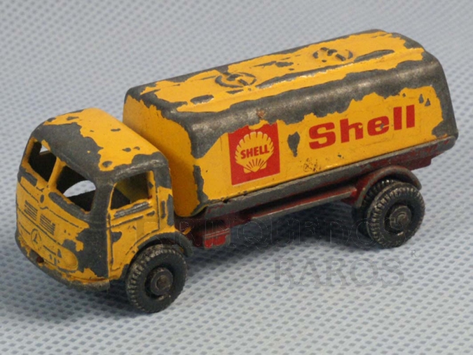 Brinquedo antigo Caminhão Tanque Mercedes Benz Shell com 7,00 cm de comprimento Década de 1960
