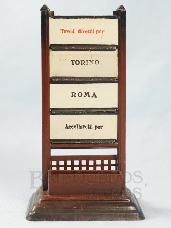 Brinquedo antigo Sinalizador com Placas de origem e destino 14,00 cm de altura Torino Roma Década de 1920